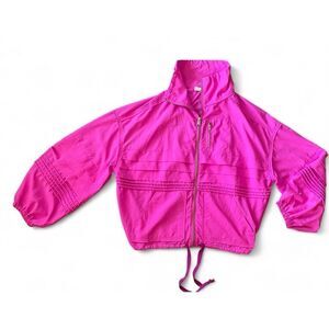 Free People Women’s Check It Out Jacket-$128 Retail-Size S Hot Pink Waterproof